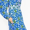 Lily Long Sleeve Midi Dress-Gallery Blue, Leaf Terrace-Boden Cheap