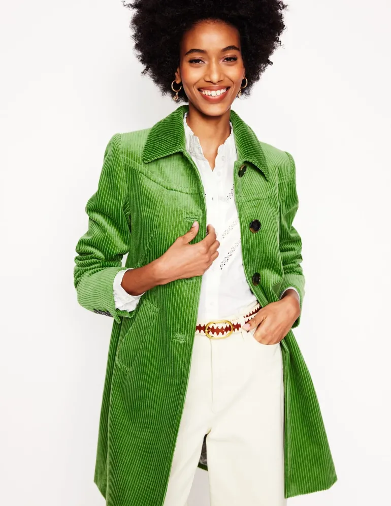 Lincoln Cord Coat-Promenade Green-Boden Sale