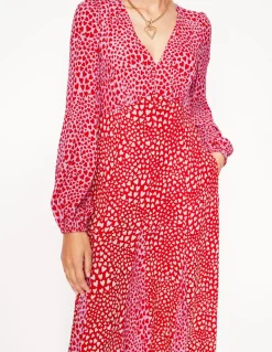 Lisa Long Sleeve Tea Dress-Pink, Heart Cluster-Boden Cheap