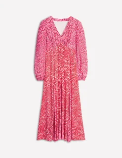 Lisa Long Sleeve Tea Dress-Pink, Heart Cluster-Boden Cheap