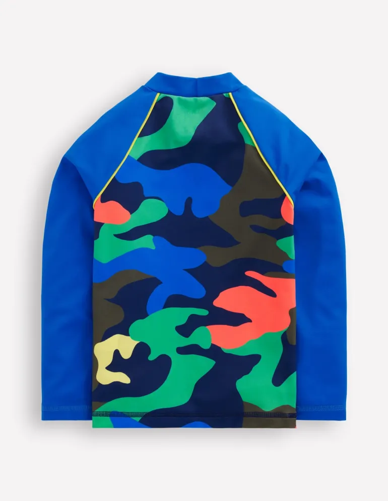 Logo Rash Vest-Multi Rainbow Camo-Boden Hot