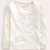 Long Sleeve Pointelle Top-Soft Ivory-Boden Online