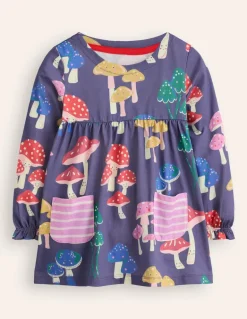 Long Sleeve Printed Tunic-Starboard Blue Mushrooms-Boden Cheap