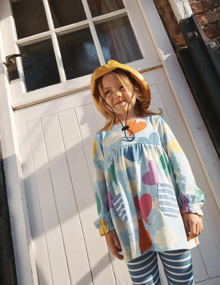 Long Sleeve Printed Tunic-Misty Blue Balloon Sky-Boden Discount