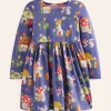 Long-Sleeved Fun Jersey Dress-Starboard Toadstool Village-Boden Flash Sale