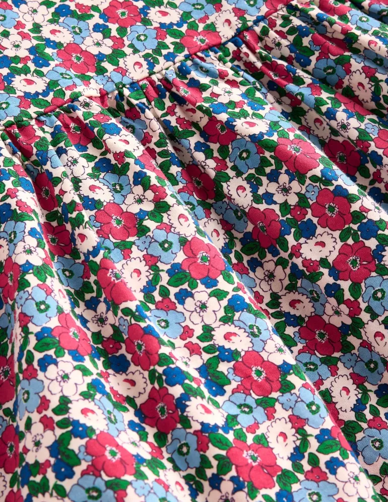 Long-Sleeved Fun Jersey Dress-Glacier Blue Winter Floral-Boden Online