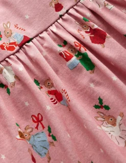 Long-Sleeved Fun Jersey Dress-Vintage Pink Festive Bunny-Boden Cheap
