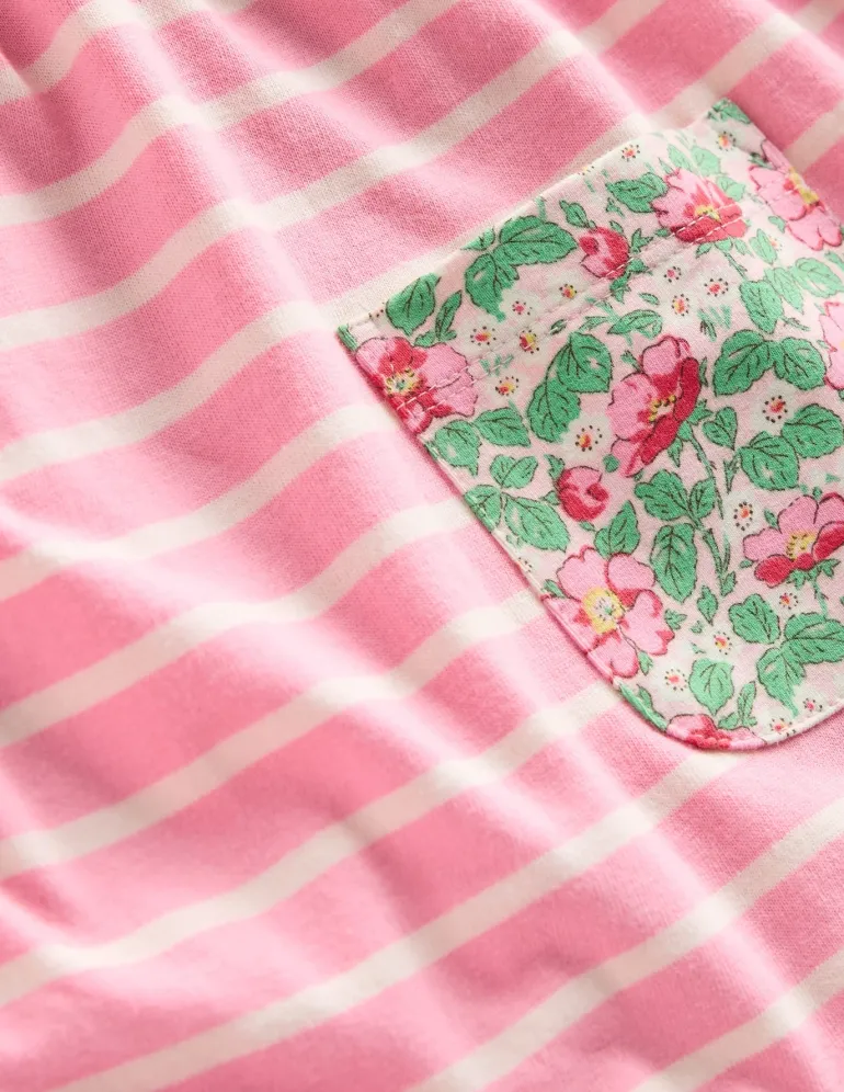 Long-sleeved print tunic set-Chalk Pink Wild Rose-Boden Fashion
