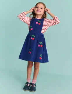 Lucilla Pinafore Dress-Starboard Blue Cherries-Boden Flash Sale