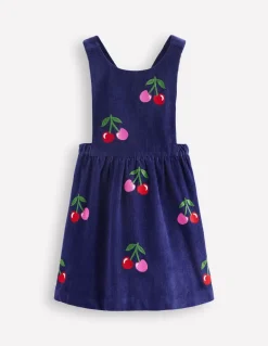 Lucilla Pinafore Dress-Starboard Blue Cherries-Boden Flash Sale