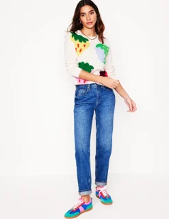 Lydia Cashmere Jumper-Ecru, Strawberries-Boden Sale