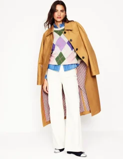 Lydia Cashmere Jumper-Green and Lilac Multi Argyle-Boden New