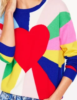Lydia Cashmere Jumper-Multi, Heart Spectrum-Boden New