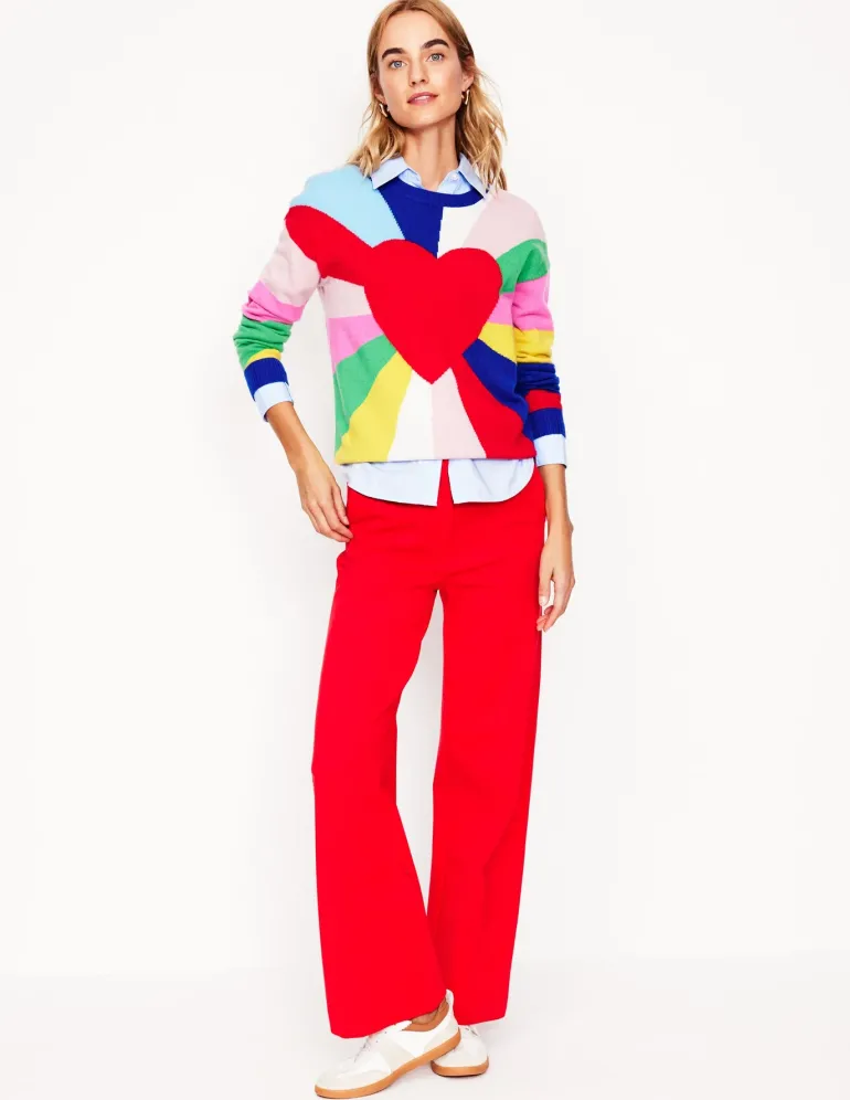 Lydia Cashmere Jumper-Multi, Heart Spectrum-Boden New