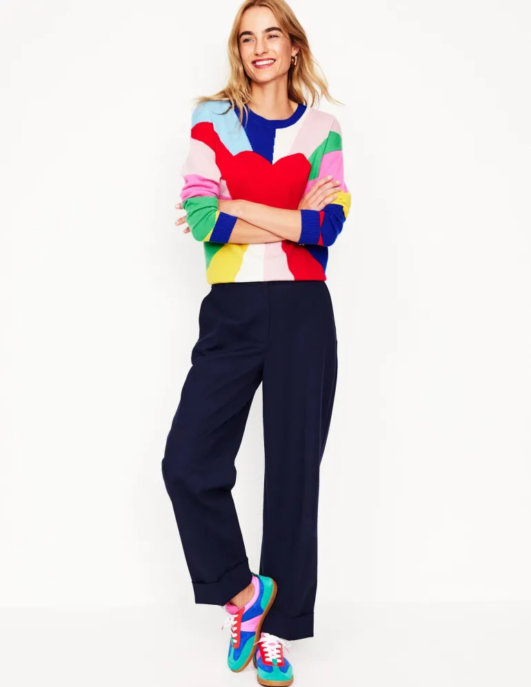 Lydia Cashmere Jumper-Multi, Heart Spectrum-Boden New