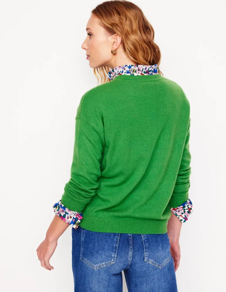 Lydia Cashmere Jumper-Paradise Green-Boden New