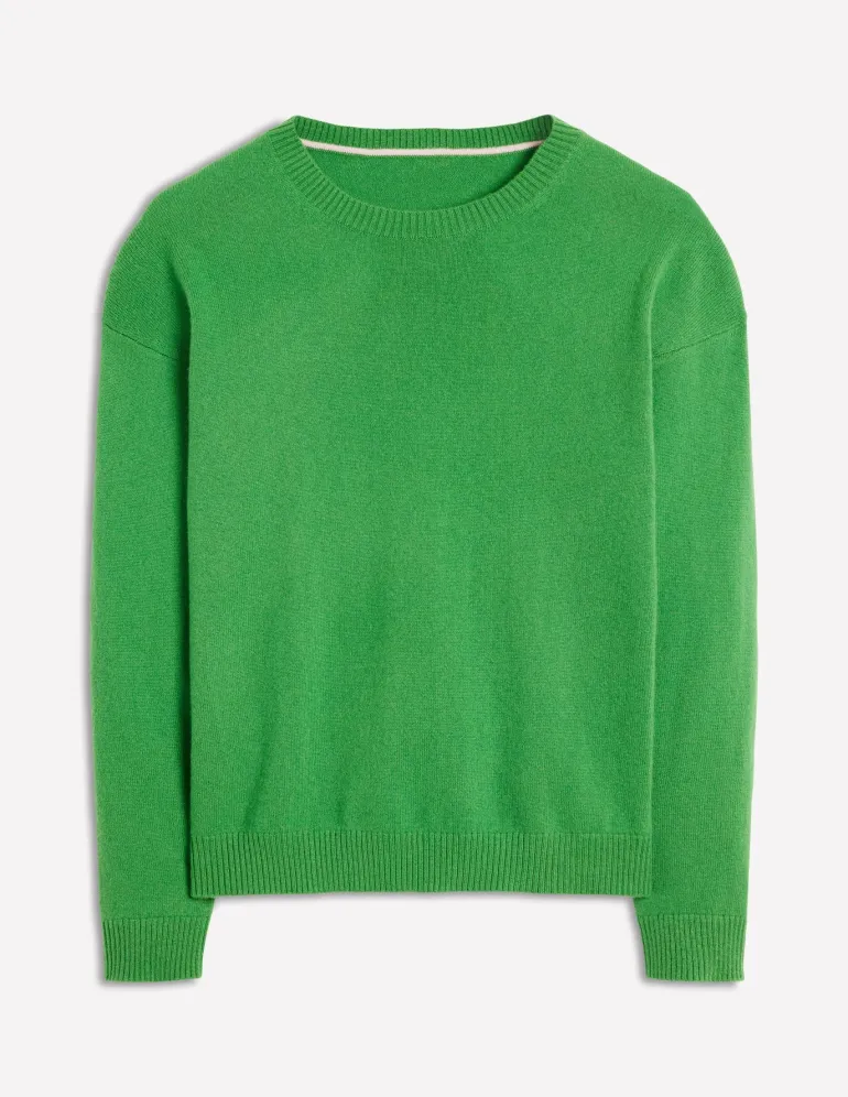 Lydia Cashmere Jumper-Paradise Green-Boden New
