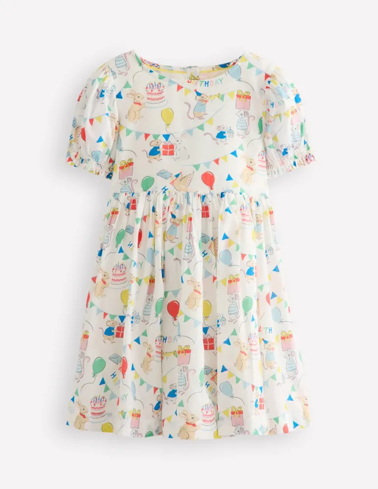 Madeline Woven Dress-Birthday Print-Boden Hot