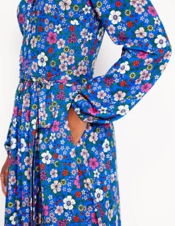 Maeve Trim Jersey Midi Dress-Gallery Blue, Blossom Scatter-Boden Hot