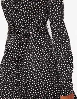 Marcia Jersey Midi Shirt Dress-Black, Abstract Dot-Boden Best