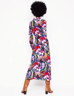 Marcia Jersey Midi Shirt Dress-Multi, Botanical Paisley-Boden Store