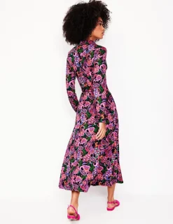 Marcia Jersey Midi Shirt Dress-Multi, Paisley Fusion-Boden Shop