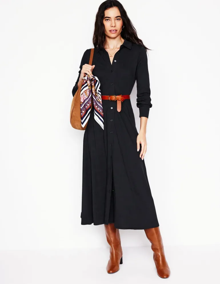Marcia Jersey Midi Shirt Dress--Boden Discount