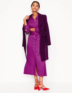 Marcia Jersey Midi Shirt Dress-Regal Purple, Diamond Terrace-Boden Cheap