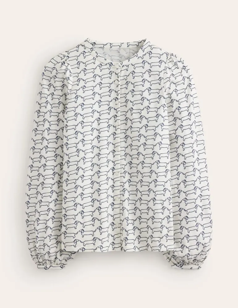 Marina Jersey Shirt-Ivory, Dachshund-Boden Best