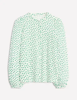 Marina Jersey Shirt-Ivory, Abstract Dot-Boden Clearance