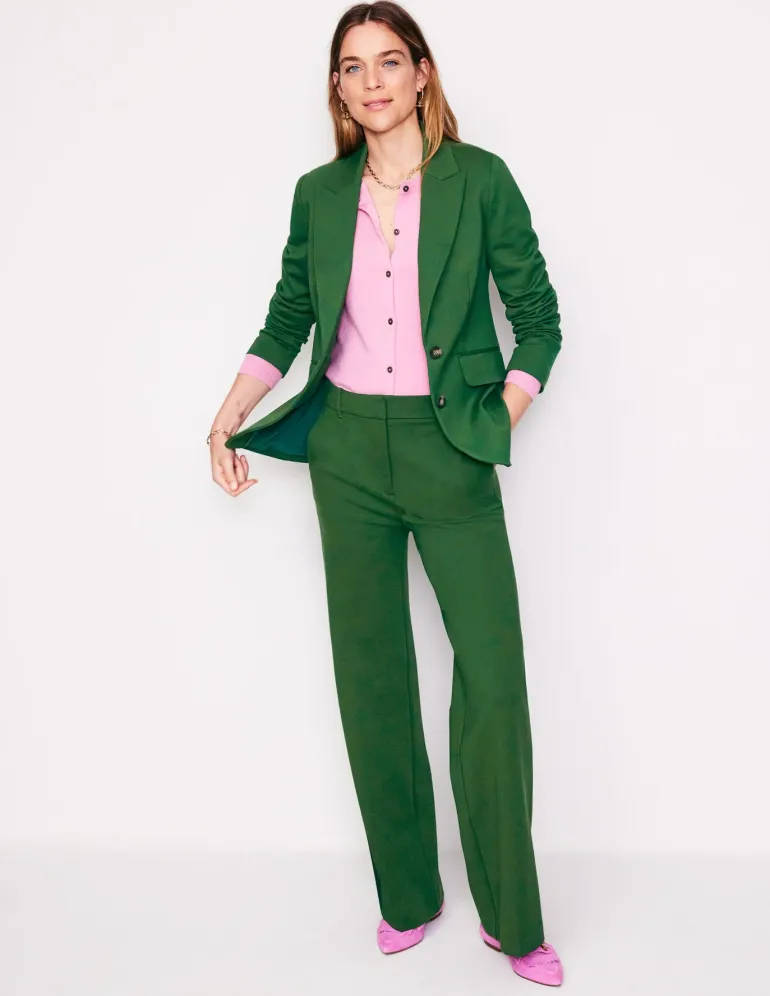 Marylebone Ponte Blazer-Emerald Night-Boden Sale