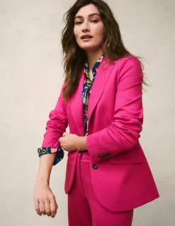 Marylebone Ponte Blazer-Pink Peony-Boden Sale