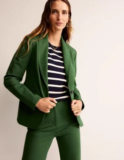 Marylebone Ponte Blazer-Winter Green-Boden Clearance