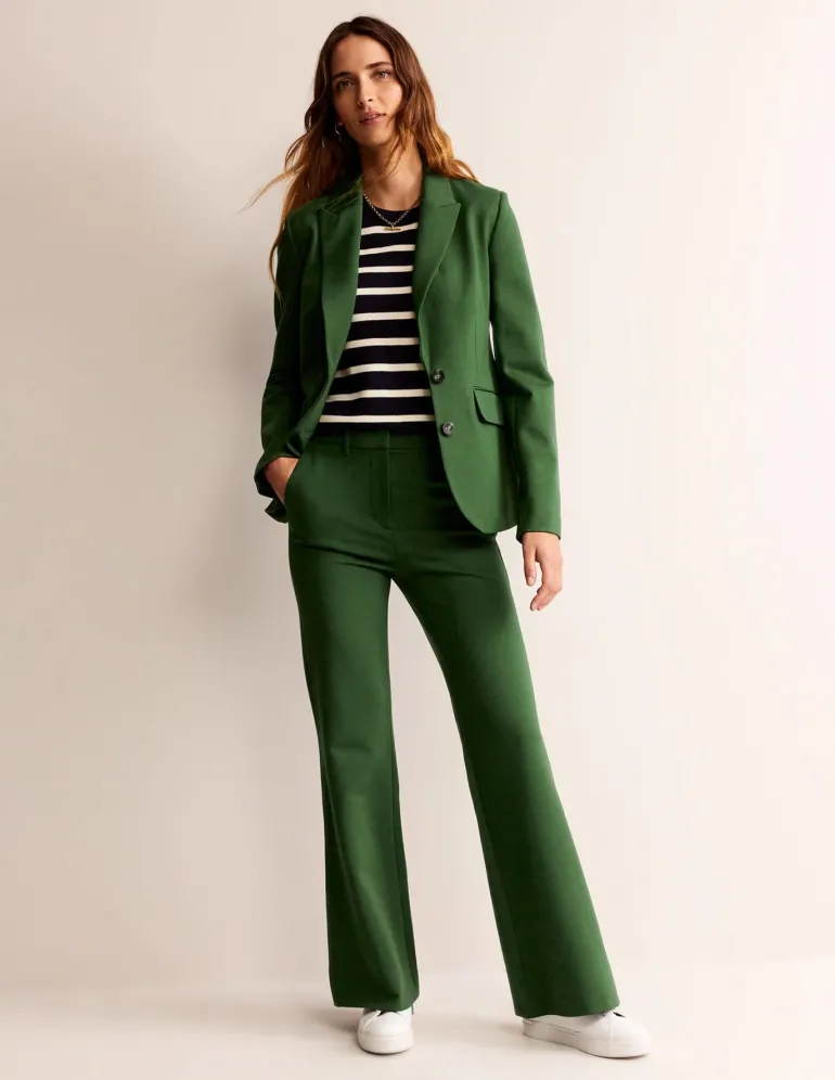 Marylebone Ponte Blazer-Winter Green-Boden Clearance