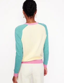 Meg Saddle Sleeve Cardigan-Warm Ivory, Colourblock-Boden Cheap