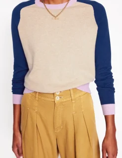 Meg Saddle Sleeve Sweater-Chinchilla Melange,Colourblock-Boden Sale