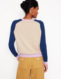 Meg Saddle Sleeve Sweater-Chinchilla Melange,Colourblock-Boden Sale