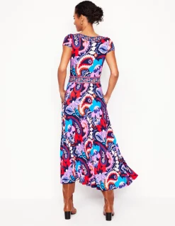 Melanie Jersey Midi Dress-French Navy, Botanical Paisley-Boden Cheap