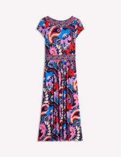 Melanie Jersey Midi Dress-French Navy, Botanical Paisley-Boden Cheap