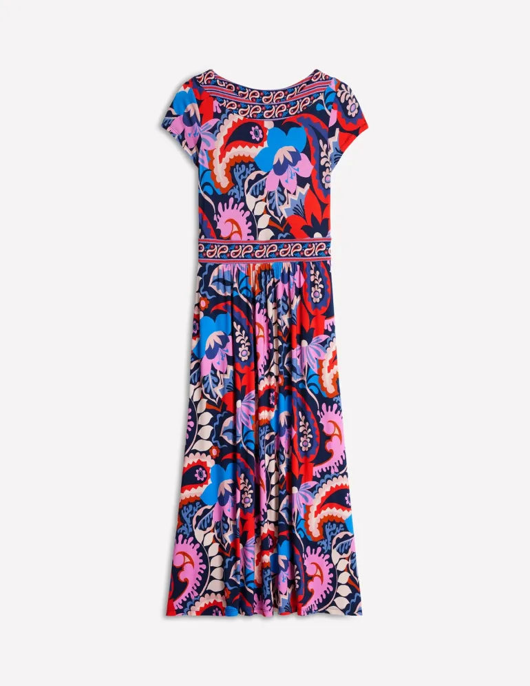 Melanie Jersey Midi Dress-French Navy, Botanical Paisley-Boden Cheap
