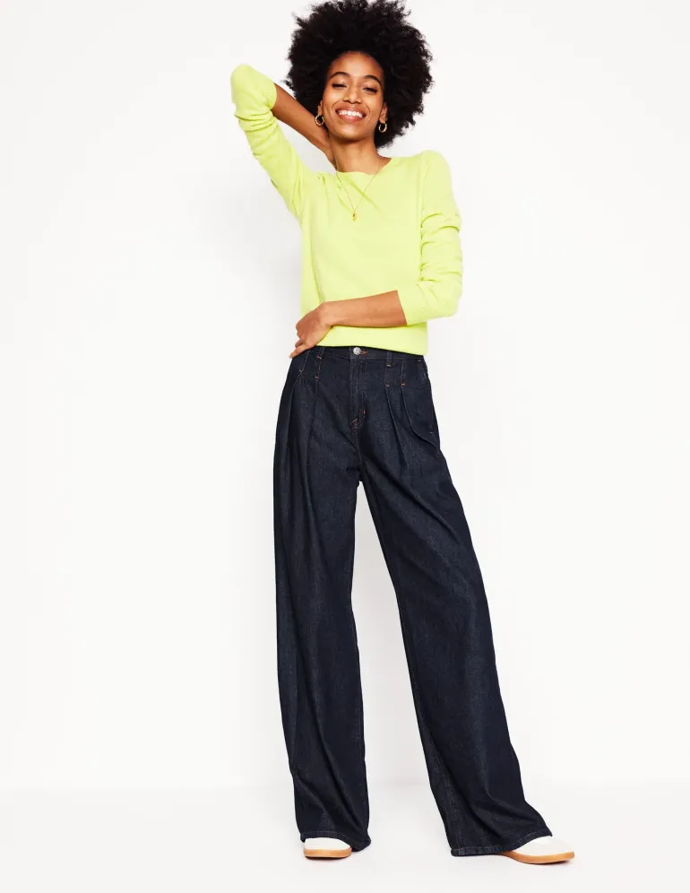 Mid Rise Fluid Denim Pants-Indigo Rinse-Boden Cheap