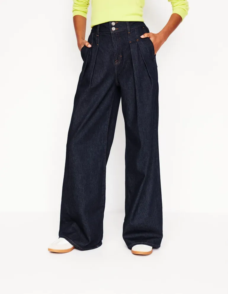 Mid Rise Fluid Denim Pants-Indigo Rinse-Boden Cheap