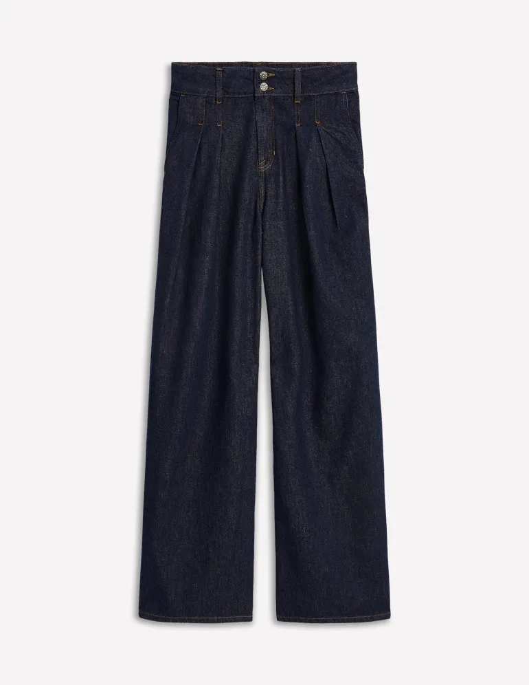 Mid Rise Fluid Denim Pants-Indigo Rinse-Boden Cheap
