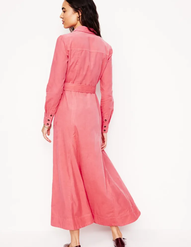 Mila Cord Midi Shirt Dress-Azalea Pink-Boden Best Sale