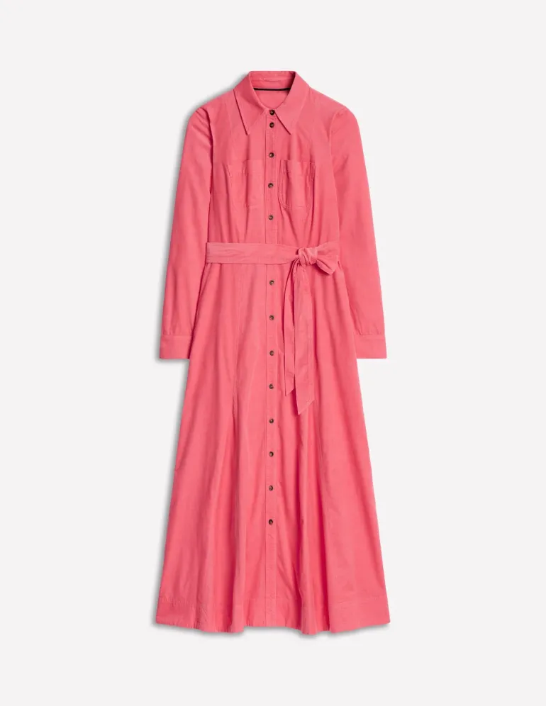 Mila Cord Midi Shirt Dress-Azalea Pink-Boden Best Sale