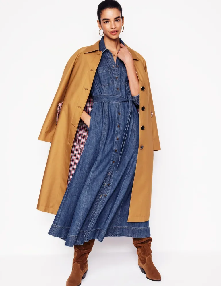 Mila Denim Midi Shirt Dress-Mid Vintage-Boden Outlet