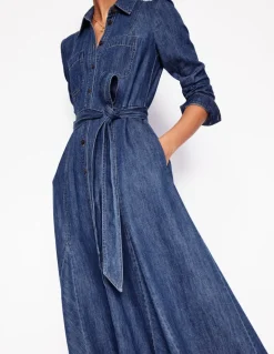 Mila Denim Midi Shirt Dress-Mid Vintage-Boden Outlet
