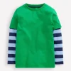 Mock Sleeve T-shirt-Sapling Green-Boden Flash Sale