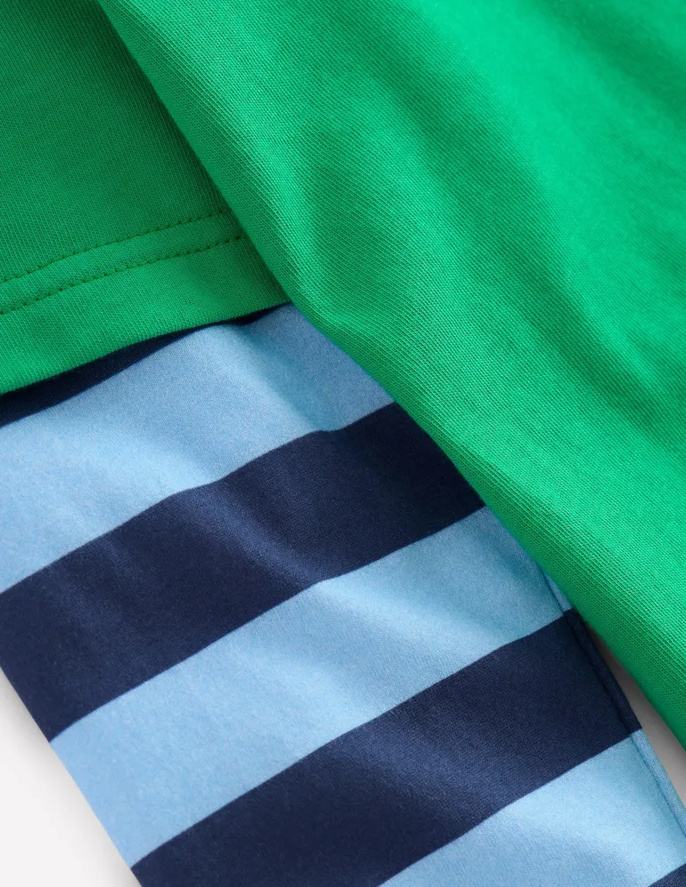Mock Sleeve T-shirt-Sapling Green-Boden Flash Sale