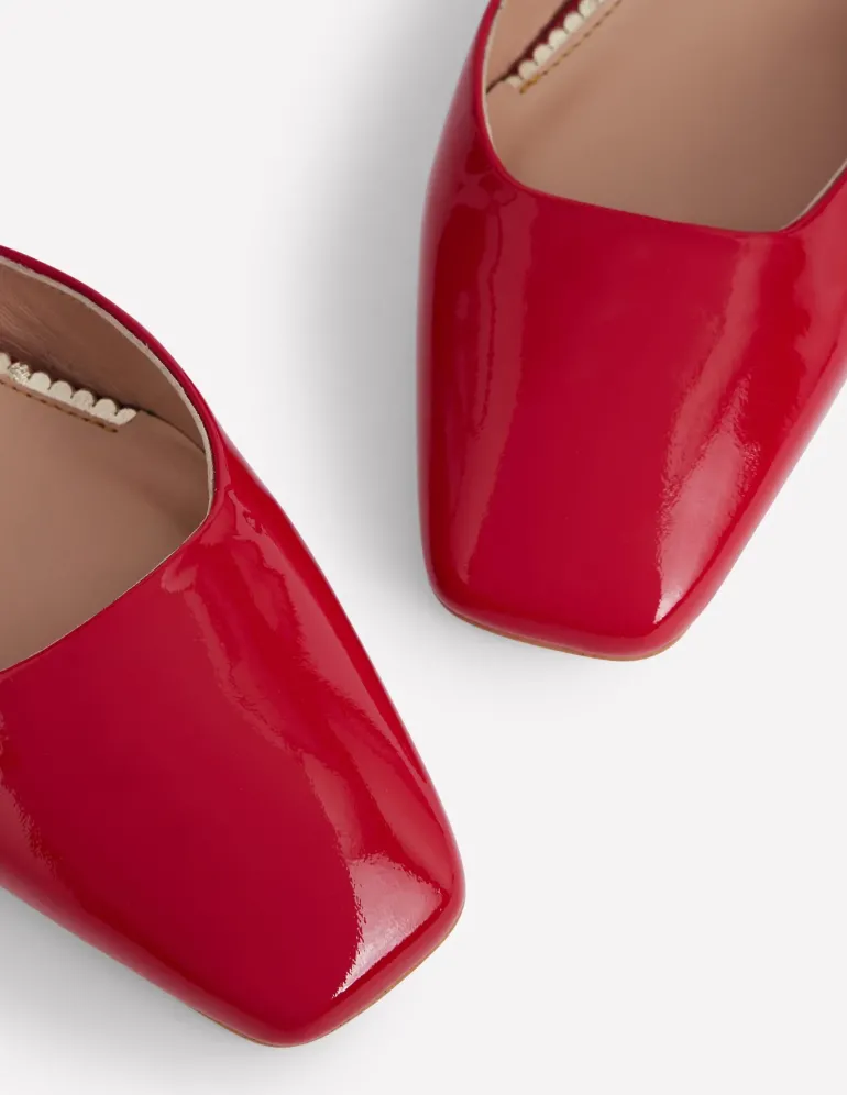 Multi Strap Block Heel Pump-Poppy Red-Boden Clearance